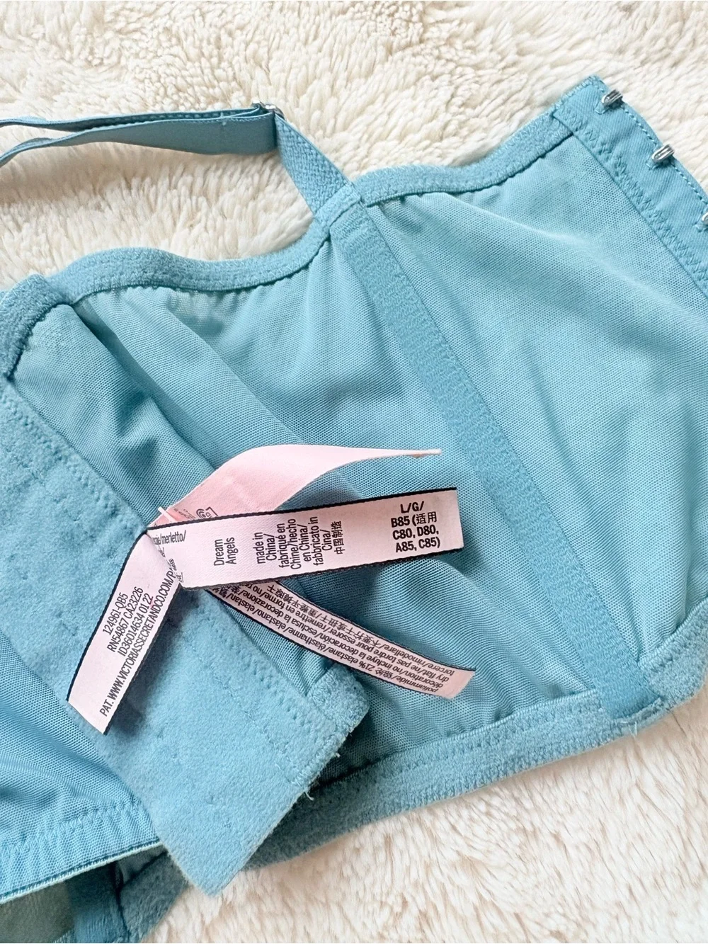Victoria’s Secret Blue Lace Corset‑Style Bra Size Large Y2K Coquette Cottagecore - Picture 7 of 8